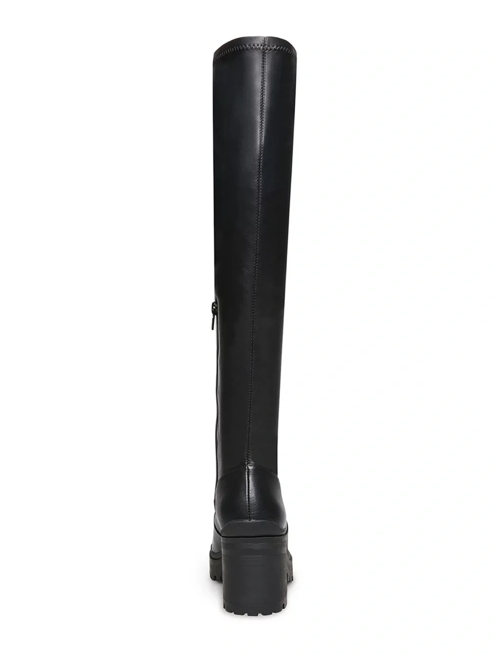 Black Knee-High Platform Lug Sole Boot